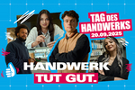 Gewinne am Tag des Handwerks Einblicke in die Hörakustik 4 junge Menschen mit Kampagnenmotto "Handwerk tut gut" zum Tag des Handwerks am 20.9.2025